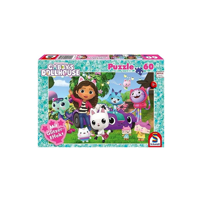 Schmidt Spiele 56474 Glitter Puzzle, Happy Friends, 60 Pieces Children's