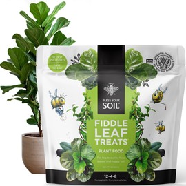 Fiddle Leaf Fig Plant Food - Fiddle Leaf Treats | Urea-Free Fertilizer for All Ficus, Rubber Plants | Fast Acting Minerals + Organic Compounds | 4X More Active Ingredients Than Liquid Fertilizer