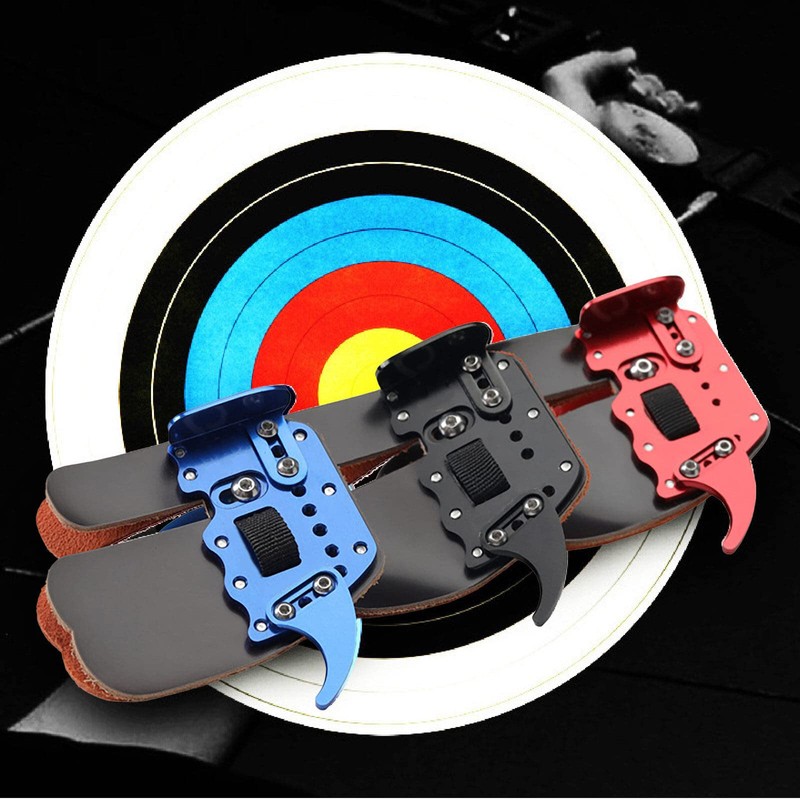 Yuehuamech Archery Finger Tab Shooting Finger Tab Aluminum Plate Cow