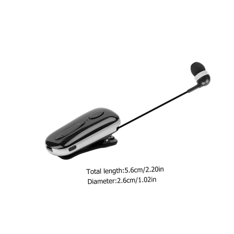 Mikinona 1 Set Retractable Wireless Earphone Clip Headset Professional Black