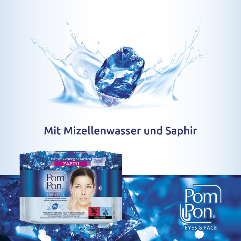 Pom Pon MICELLAIRE Face and Eye Makeup Removal Wipes with