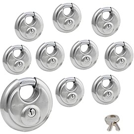 Master Lock - (10) Keyed Alike Stainless Steel Trailer and Multi Purpose Padlocks w/20 Keys, 40KA-10