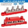 Spurtar 12V Bus Bar Power Distribution Block 4X 3/8'' M10
