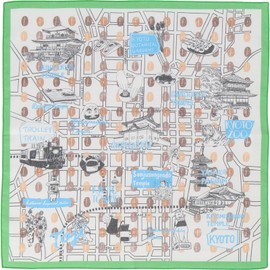 Chizutabi Handkerchief Unisex Printed Handkerchief 44501501 Handkerchief Unisex 47 Japan Rediscovery Unisex Adult, Black (Kyoto Prefecture: Coffee)