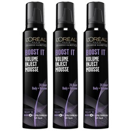 L'Oreal Paris Advanced Hairstyle - Boost It - Volume Inject Mousse - Extra Strong Hold (4) - Net Wt. 8.3 OZ (235 g) Per Can - Pack of 3 Cans