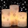 Lasumora Snowflake Christmas Candles with 6H Timer, Battery Operated Candles,