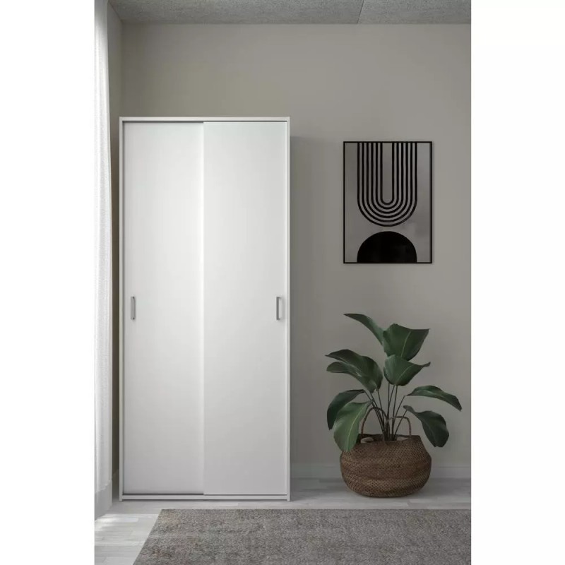 Tvilum Space Wardrobe with 2 Sliding Doors, White