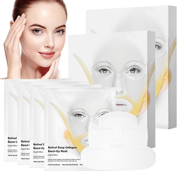 Deep Collagen Retinol Tension Boost Up Mask Set, 4PCS Deep
