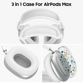 HIDAHE Case Cover for AirPods Max,Cute Soft TPU for AirPods Max Case+Silicone Ear Pad Case and Headband Cover for AirPods Max, Colourful