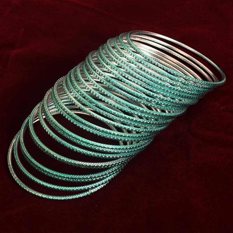 Touchstone "Pastel Color Bangle Collection" Indian Bollywood Hand Drilled Silver