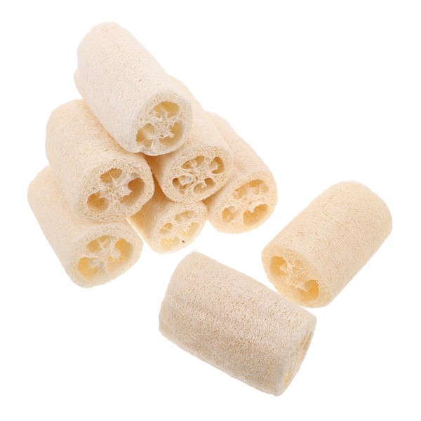 FOMIYES 8pcs Natural Loofah Sponge Pads Lightweight Exfoliating Body Scrubber