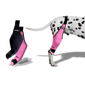 Dog Leg Sleeve to Stop Licking - Pink & Black Medium Hind Leg Support, Comfortable Dog Cone Alternative, Dog Knee Brace for Torn ACL Hind Leg, Durable Lick Sleeve for Dogs Rear Leg, Hip Stabilizer