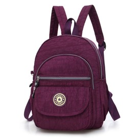 Fueerton Nylon Lightweight Backpack Durable Small Daypack for Women (Dark purple)