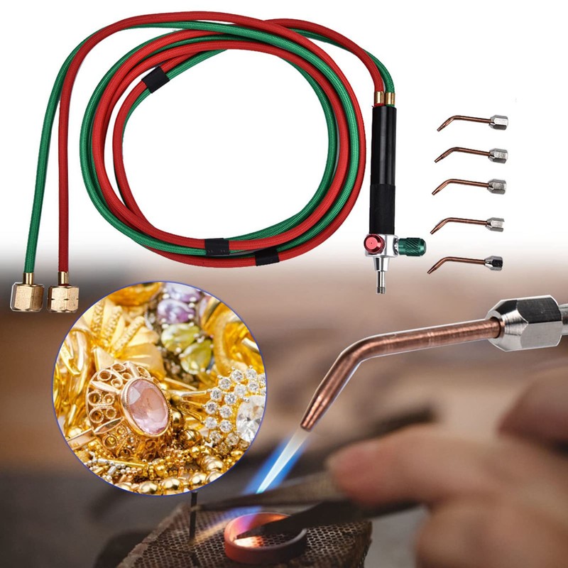 Mini Heat Resistant Gas Burner with 5 Tips for Soldering