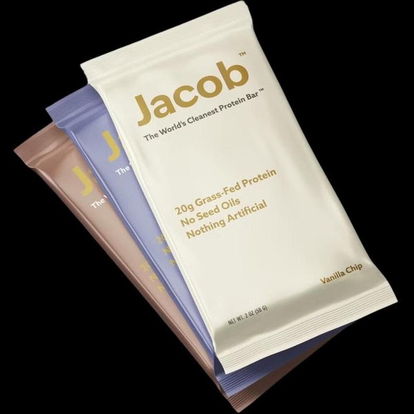 Jacob Bar - Real Clean Ingredients, Grass-Fed High Protein, Gluten-Free,
