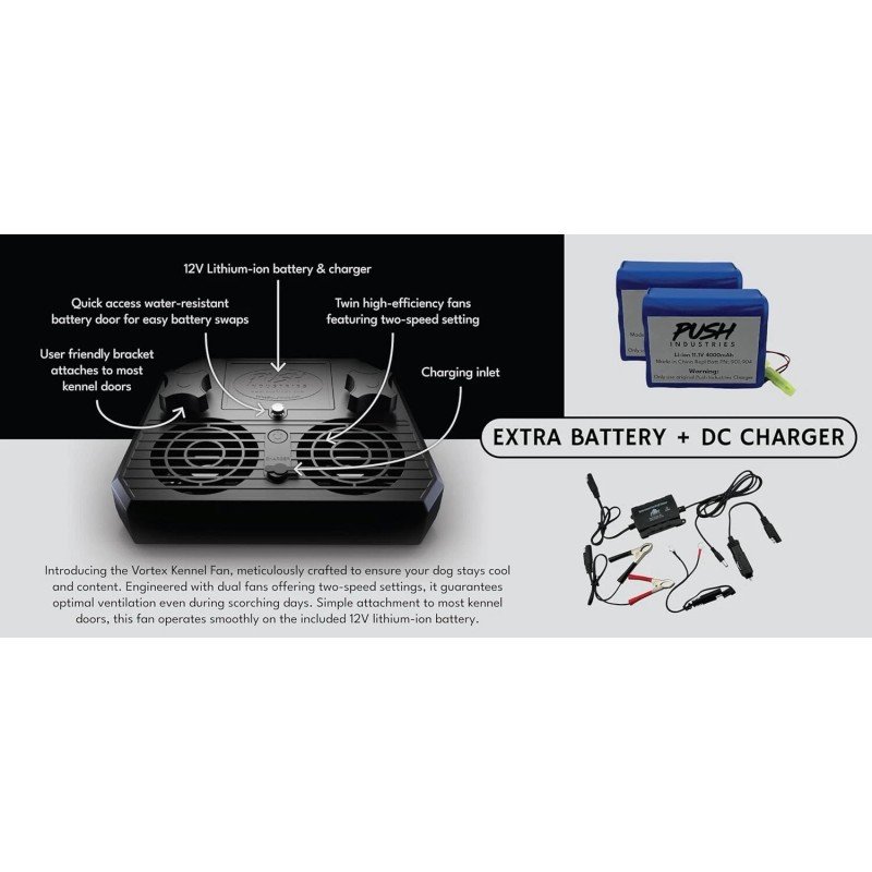 Vortex Universal Kennel & Crate Fan - Deluxe (Extra Battery
