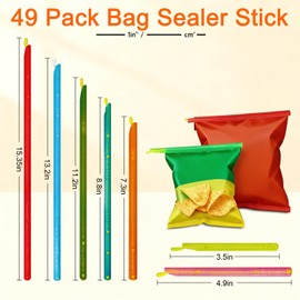 49 PCS Chip Clips & Bag Sealers, Reusable Food Bag Clips with 7 Sizes