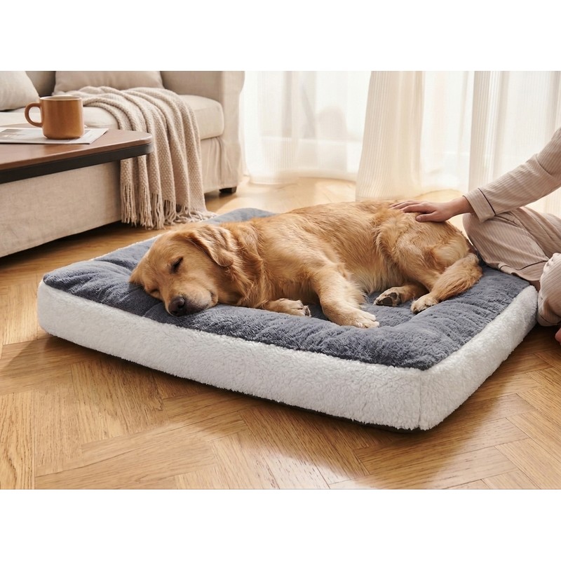 Plush Dog Bed for Crates and Floor Lounging – Soft,