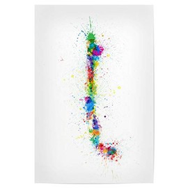 artboxONE Poster 30 x 20 cm Travel Chile Paint Splashes Map - Picture Chile Map