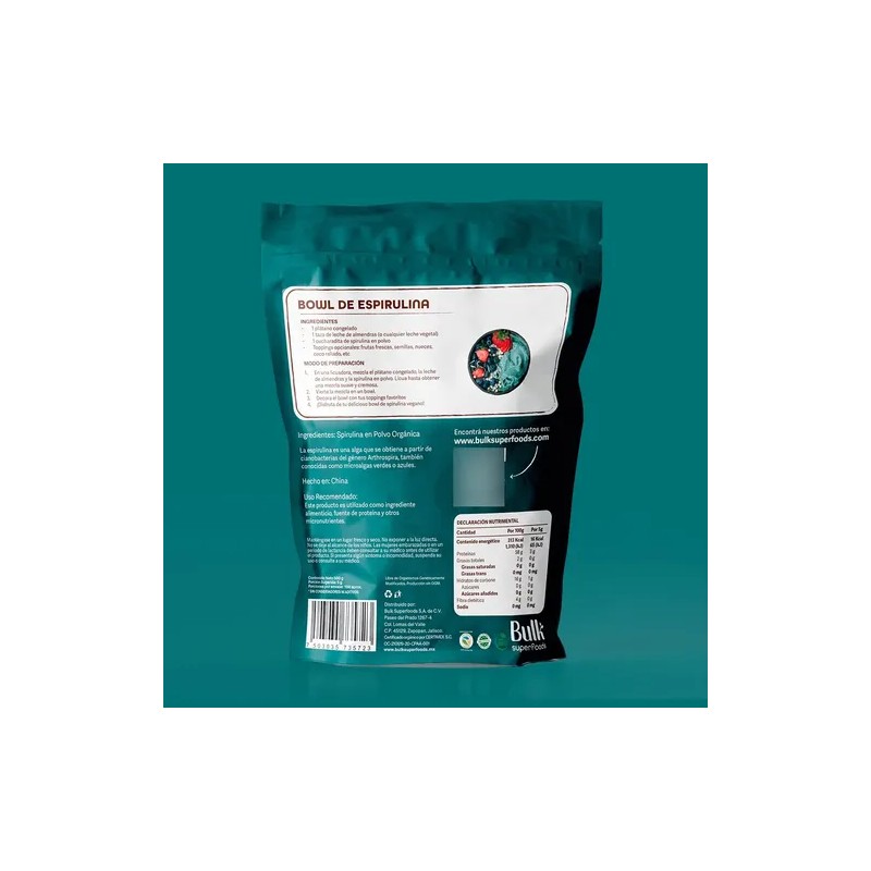 Spirulina Orgánica En Polvo 500g Natural Premium Espirulina