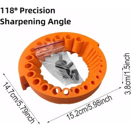 Drill Bit Sharpener Attachment for Angle Grinder, Easy Drill Bit Grinding Tool for 2 to13 MM Bits, Compatible with 125 MM Grinder, with Gloves, Orange