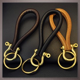 One Limitation AN029 Keychain, Horseshoe, Design, Buckle, Leather, Stylish, Men's, Women's,, coffee