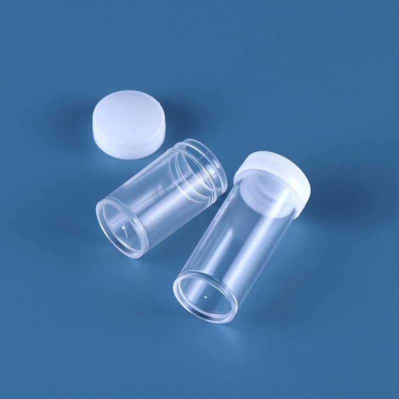 12PCS 25ML Plastic Test Tubes with Screw Caps Sample Bottles