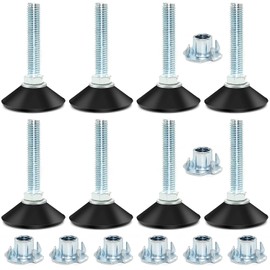 ZHANChen Furniture leveling Feet Adjustable Table Foot Screw in Feet M10x 50mm with Drive Nut for Furniture Appliances and Small Equipment 8pcs Leveling Feet + 8pcs Drive Nuts