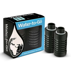 WATER TO GO Replacement filters - Pack of 2 - Triple Nano Filtration Technology. Fits all Filtered Water Bottle
