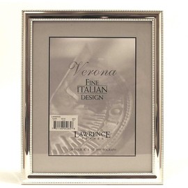 Lawrence Frames 510780 Metal Picture Frame Silver-Plate with Delicate Beading, 8 by 10 inch