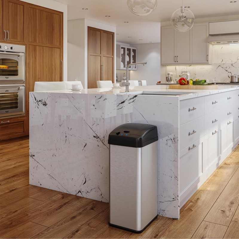 iTouchless 13 Gallon Sensor Kitchen Trash Can with Lid and