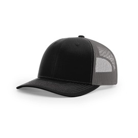 Richardson 112 Trucker Hat Black/Charcoal, XL with NoSweat Liner