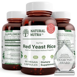 Natural Nutra Red Yeast Rice Extract, Cardiovascular Support, Citrinin Free, Gluten Free Supplements, 600 mg 60 Capsules (3 Pack)
