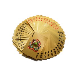 SHATCHI Luxury 24K Gold Plated 500 Euro Flexible Poker Playing Cards, Birthday Gifts,Party Accessories