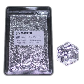 DIY MASTER Heat Resistant Silver Glitter Flake 0.04 inch (1 mm), 1.8 oz (50 g)