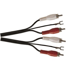 Black Figure 8 Screened 2x Phono Plugs to 2x Phono Plugs Plus Earth Lead