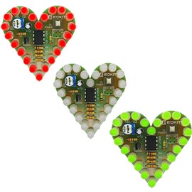 DIY Kit Heart Shape Breathing Lamp Kit DC 4V-6V Breathing LED Suite Red White Blue Green DIY Electronic Production for Learning Red Green White 3 Pieces