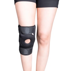 Wonder Care Kniebandage mit offener Patella, zur Schmerzlinderung, Kniebandage, für Männer und Frauen, Bänder-Rissstabilisator, schwarz, Größe M: 41,9 cm - 45,7 cm