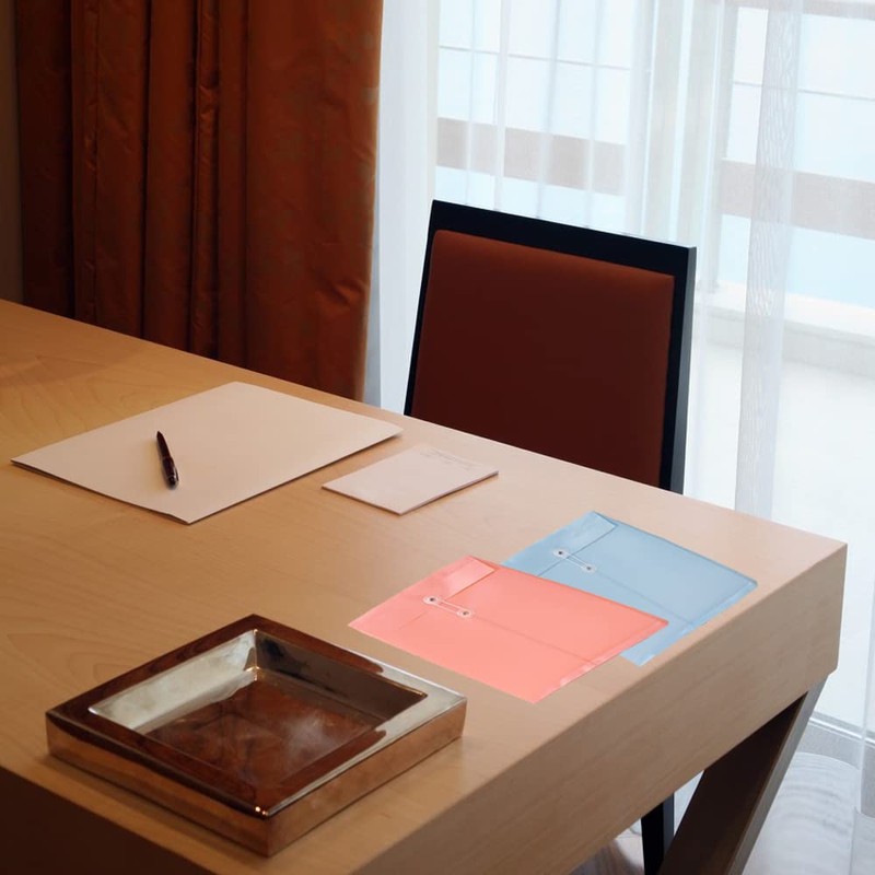 Plastic Envelope File Folder with Button String Tie Closure, 10