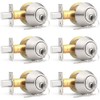 Probrico Satin Nickel Double Cylinder Deadbolt with 2 Side(Both) Keyed,