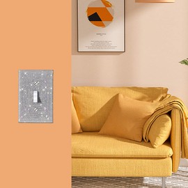 (2PCS) BLING SILVER RHINESTONE LIGHT SWITCH COVER SHINY CRYSTAL SPARKLE WALL PLATE COVER…