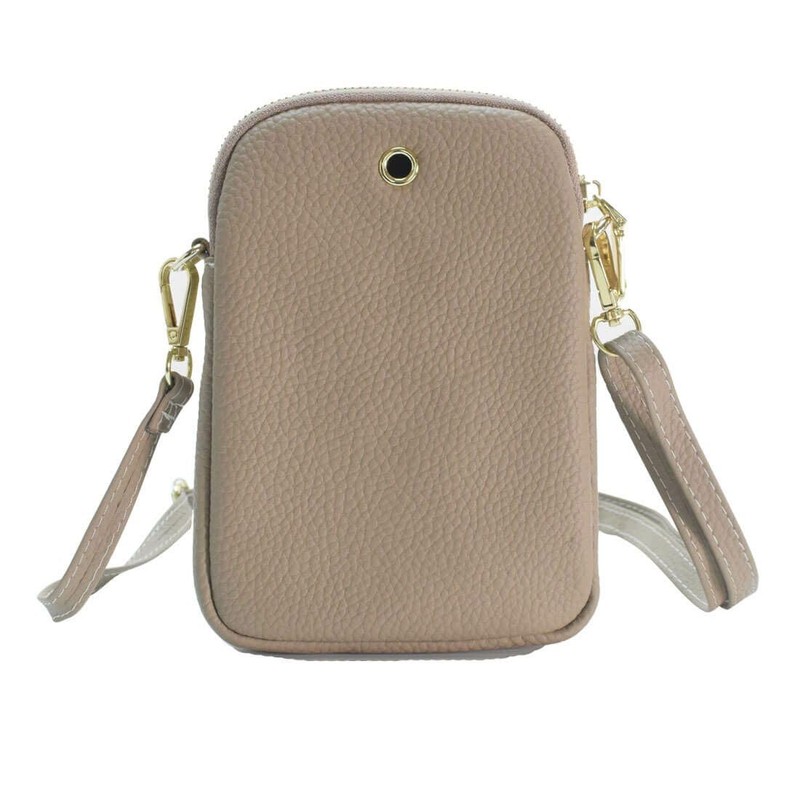 Balcos One Size Women's Vertical Shrink Leather Pochette, purple