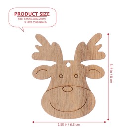 MAGICLULU 20pcs Unfinished Wooden Reindeer Head Cutout Pieces Hanging Wood Pieces for Christmas Tree, Holiday, DIY Crafts, Tag.