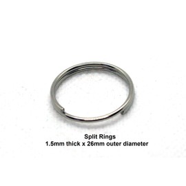 5 x Split Safety Rings A4 Stainless Steel 316 Marine Grade (1.5mm thick x 26mm outer d)