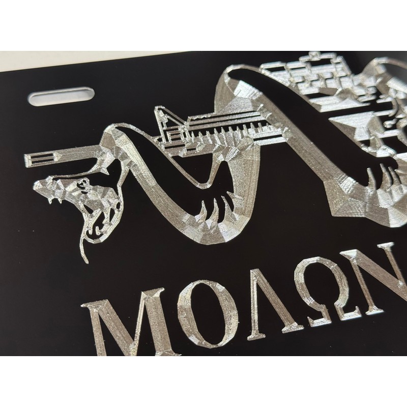 Engraved Molon Labe Second Amendment Car Tag Diamond Etched Vanity
