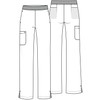 Cherokee Women's Scrub Pants, Mid-Rise Pull-On Straight Leg Bottom with