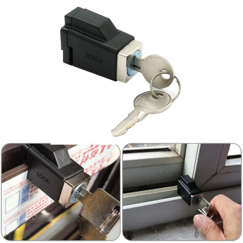 2 Pack Sliding Window Stopper Lock with 2 Keys -