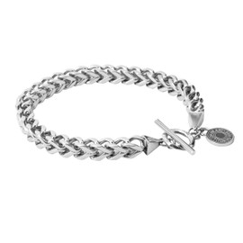 Lion Heart Bracelet LH-1 Box Kihei Chain Bracelet, Surgical Stainless Steel (Hypoallergenic Metal), Men’s (Pouch Included) Direct Management, One size, Stainless Steel