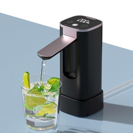 OCCULO Dispensador De Agua Automatico, Dispensador De Agua Eléctrico, Mesa Y Cubo De Doble Uso, Pantalla TáCtil Inteligente, 3 Niveles De Salida De Agua, Negro