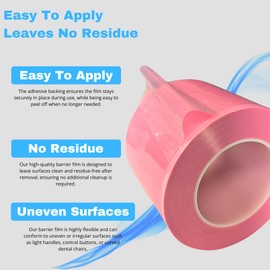 Frontline Dental Barrier Film Roll 4" x 6" Medical Grade Surface Protection Easy Peel Residue Free Tape with 1200 Perforated Sheets for Dental, Medical, Tattoo, and Beauty (Pink)